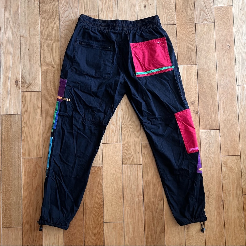 Cookies All Conditions Mens Black Cargo Joggers Patchwork Pocket Ripstop Pants M - Picture 7 of 9